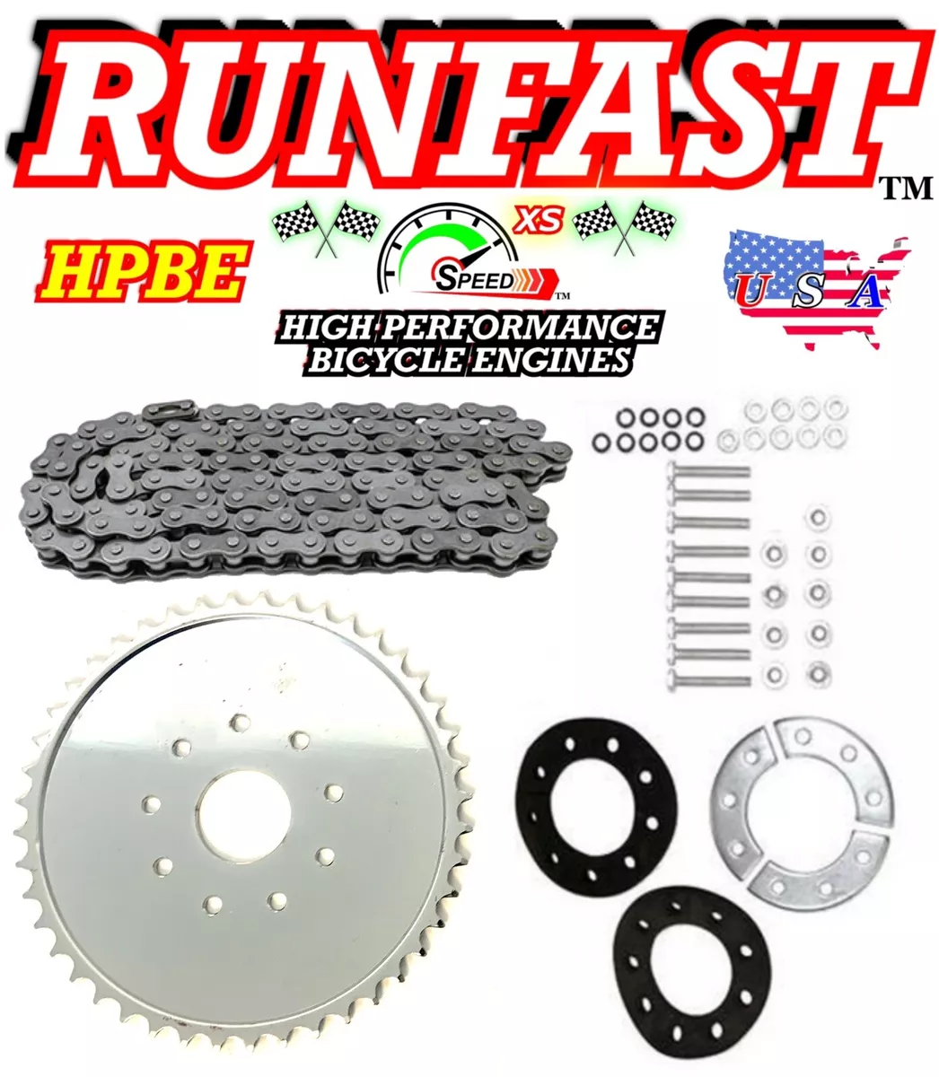 44T 9 Holes 415H CHAIN Sprocket Installation Set 2 Stroke Gas Motorized Bicycle