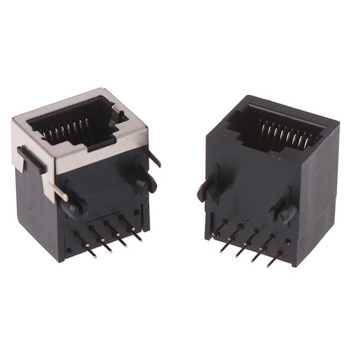 10PCS RJ45 Metal 8 Pin Female PCB Right Angle Board Jack Connector 8P8 WF - Afbeelding 9 van 14