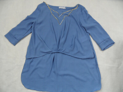 RINASCIMENTO light mullet blouse with gold chain size XL NEW 