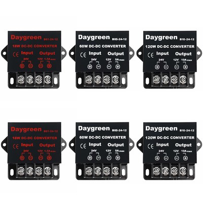 2PCS DC 24V Step Down to DC 12V Buck Converter 18W 60W 120W Voltage Regulator US