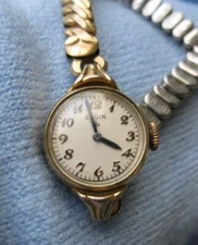 VTG Elgin Ladies' Watch Gold 10K RPG JB Champion Bracelet Band Parts or Repair