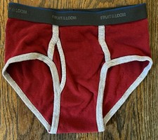 Vintage Boys FOTL Fruit Of The Loom Briefs Size Med Red Ringer Youth