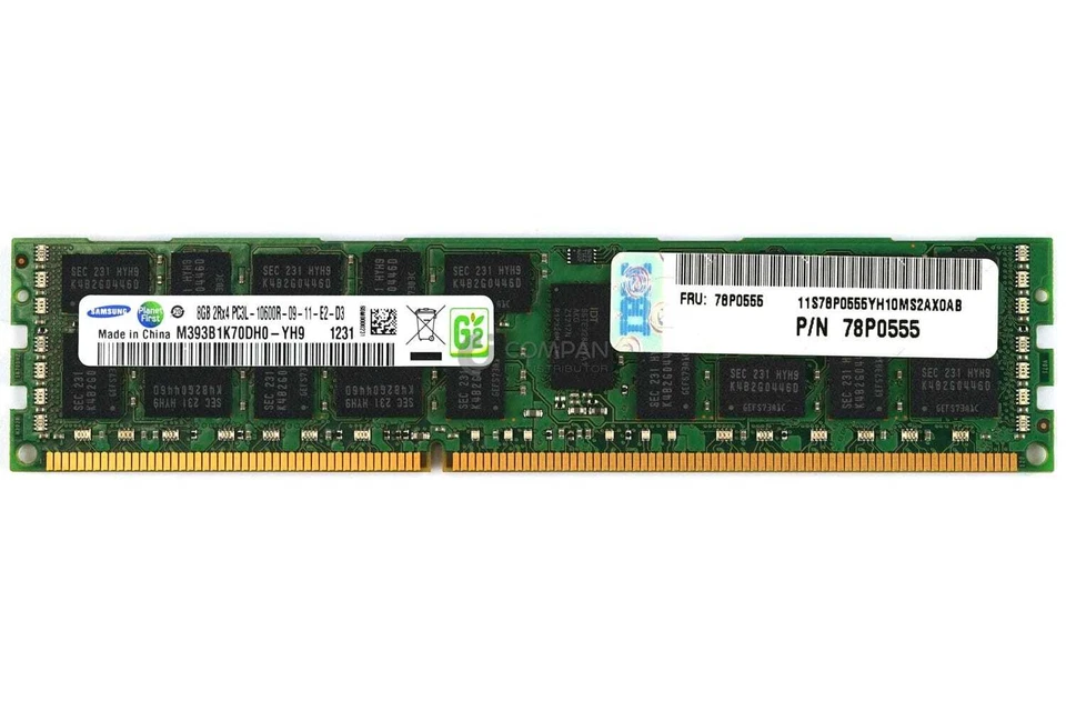 78P0555 IBM DDR3 8GB 2RX4 PC3L-10600 1333MHZ RDIMM FOR IBM POWER7 SERIES - Image 2 of 4