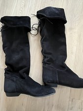 Vintage orig 80er Overknee Stiefel schwarz Wildleder Gr.38