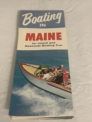 BOATING IN MAINE Vintage brochure 1960 travel ME | eBay