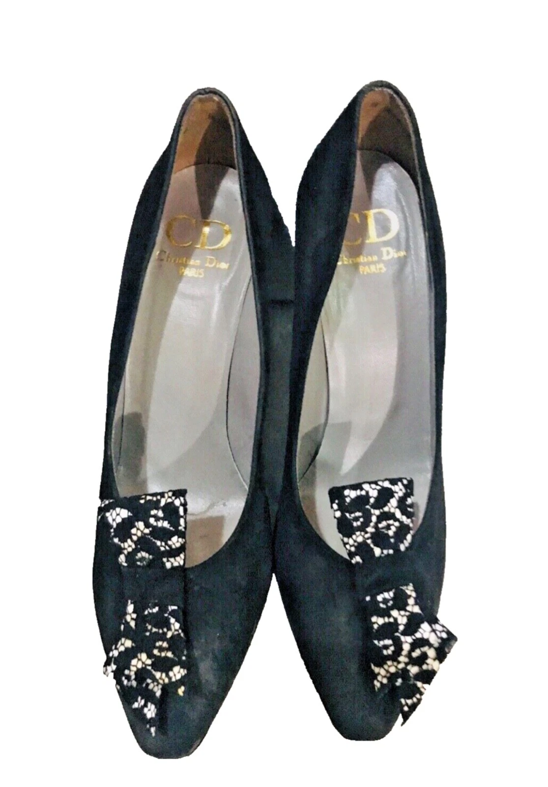 Escarpins à talons hauts classiques Christian DIOR en daim noir taille 8