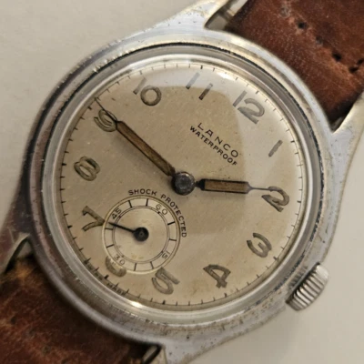 Montre Vintage Militaire Homme LANCO 1945 SWISS Orig Dial 33mm In House Cal. 515 - Photo 1/4