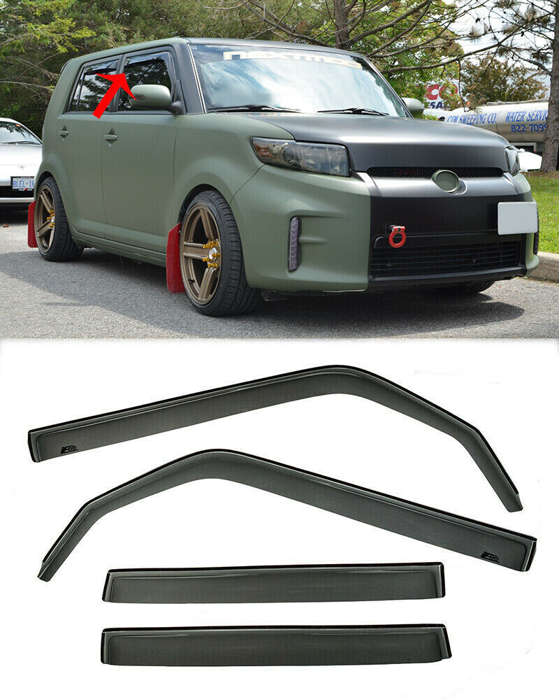 IN-CHANNEL Style Visor For 08-15 Scion xB Smoke Tinted Vent Rain