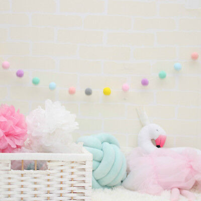 Wool Felt Ball Handmade Pom Pom Garland Nursery Kids Room Decor Hanging Ornament Wool Felt Ball Handmade Pom Pom Garland Nursery Kids Room Decor Hanging Ornament