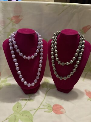 Vintage Threaded Bead Necklaces ( Lot Of 2 )
