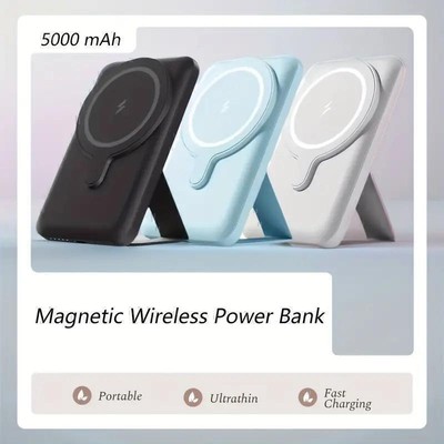 MagSafe Wireless Power Bank 5000mAh Foldable Kickstand For iPhone 12/13/14/15/16