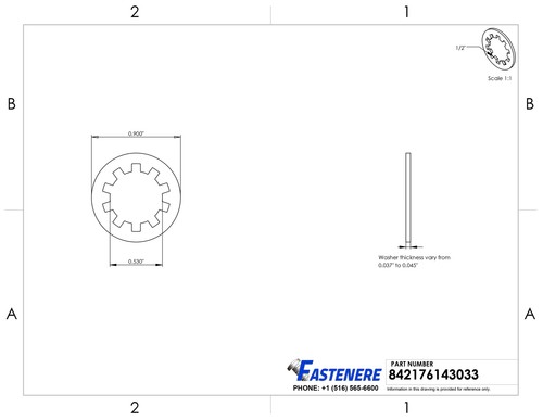 1/2" Star Lock Washers Internal Tooth 410 Stainless Steel Qty 500 - Picture 2 of 5