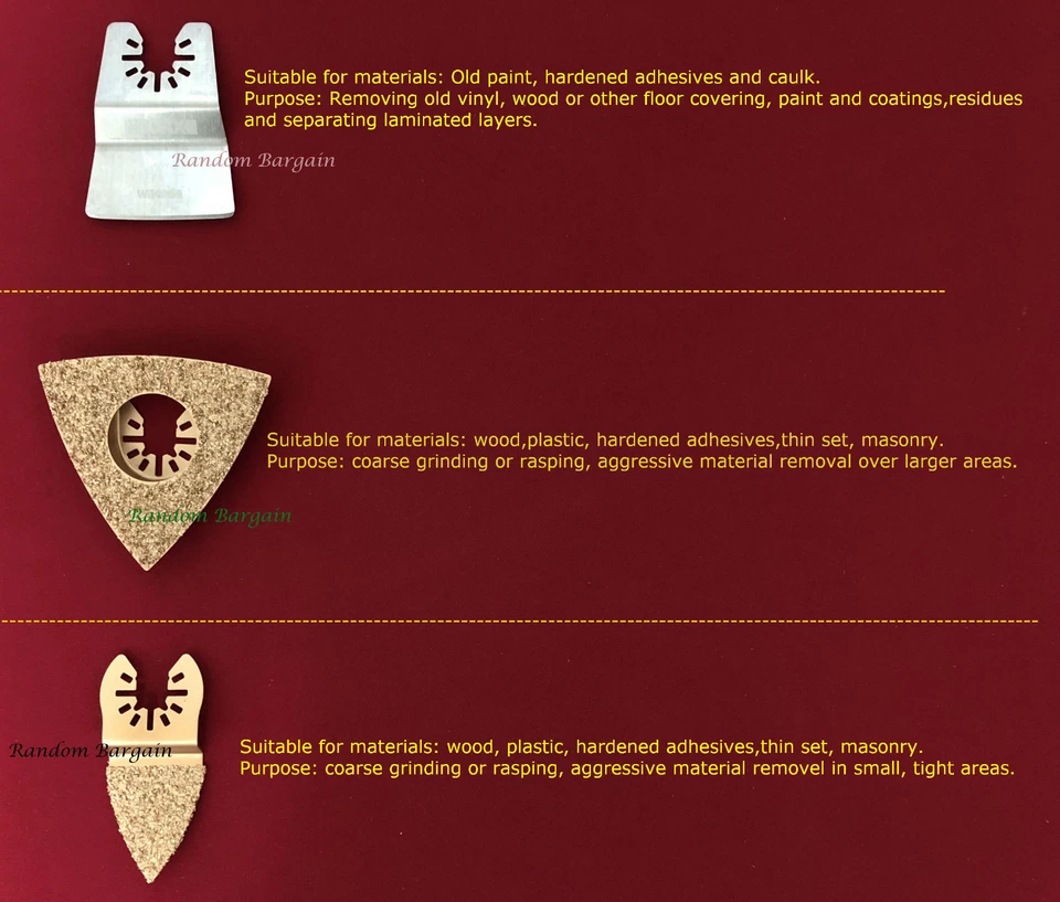 Worx Sonicrafter Oscillating Multitool Universal Paint Removal Kit - 3 PC WA5098 - Image 2 of 4