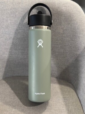 Hydro Flask Agave Green Sage 24 oz Wide Flex Cap Insulated Bottle Straw New  NWOT | eBay