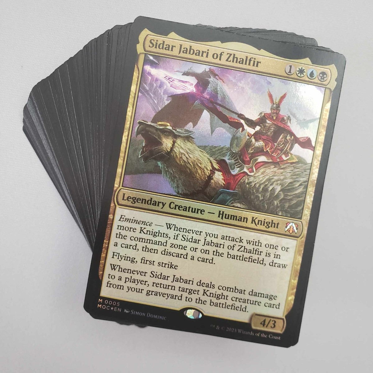 mtg sidar jabari commander deck Magic The Gathering - March of the Machine - first strike Whenever Sidar Jabari deals combat damage to a player Magic the Gathering CCG: March