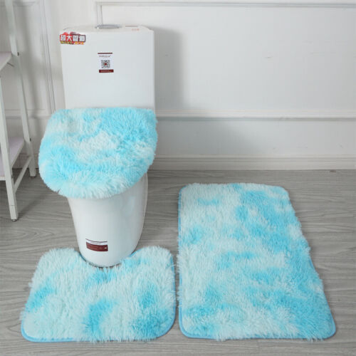 3-teiliges WC Set mit Bad Badmatte Kontur Teppich Deckel Abdeckung Kit Antirutsch - Bild 50 von 78