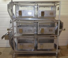 Lab Products Inc 6 Cage Excreta System SS Mobile Lab Animal Rabbit ETC