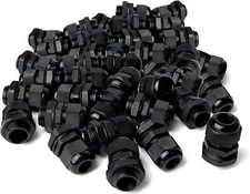 MGI SpeedWare 1/2" NPT Strain Relief Nylon Cord Grip Cable Glands, Black Plastic