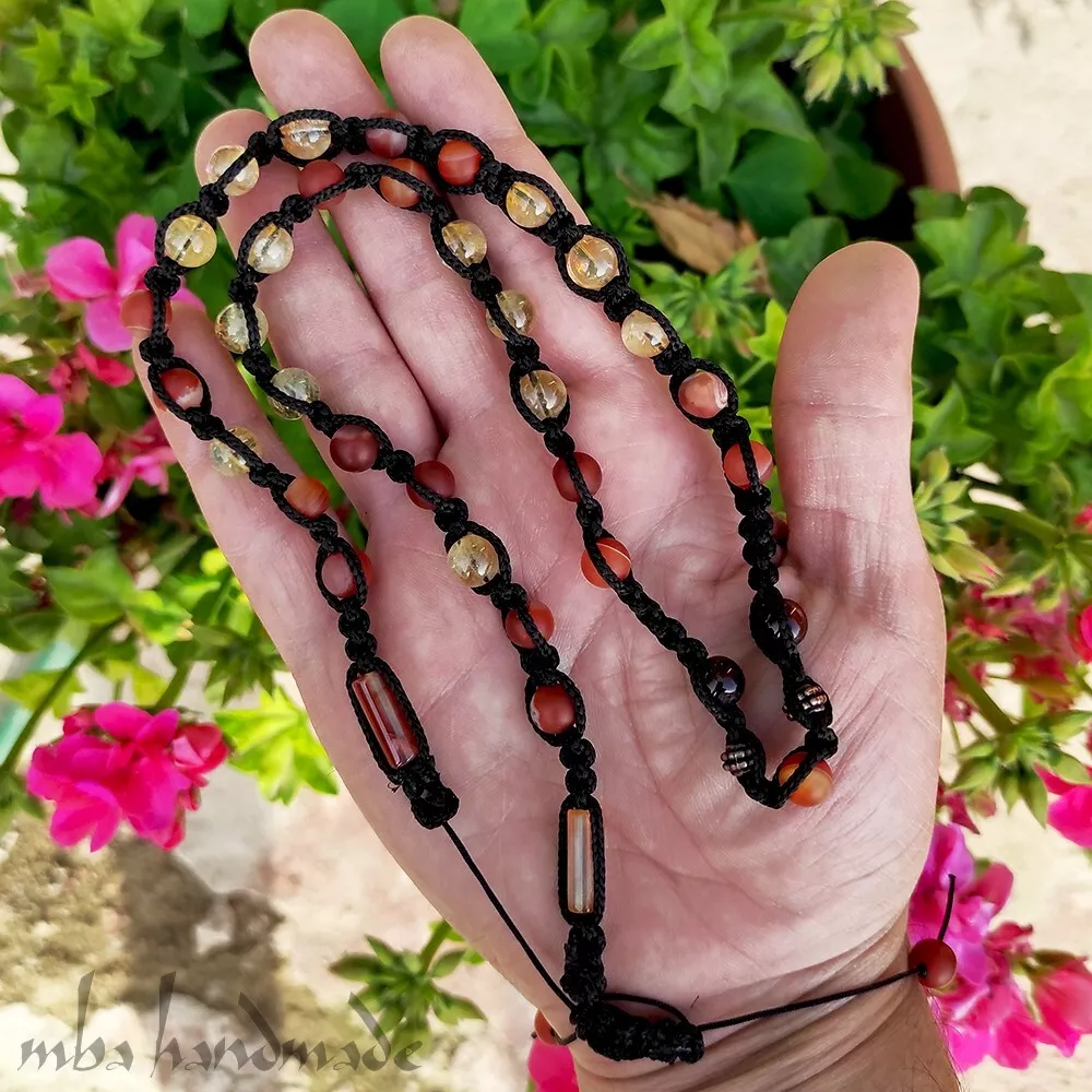 MEN S CARNELIAN AGATE CITRINE GENUINE GEMSTONE BEADS SHAMBALLA