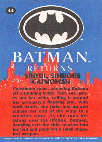 1992 TOPPS BATMAN RETURNS PICK-A-CARD 1-88 BASE OR STADIUM CLUB A-J OR WRAPPER - Picture 90 of 198
