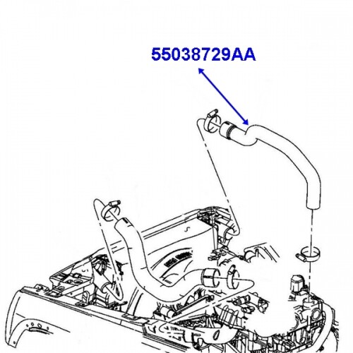 Turbo- Ladeluftschlauch für JEEP CHEROKEE LIBERTY 2.5 CRD 2.8 CRD 4x4 55038729AA - Bild 7 von 7