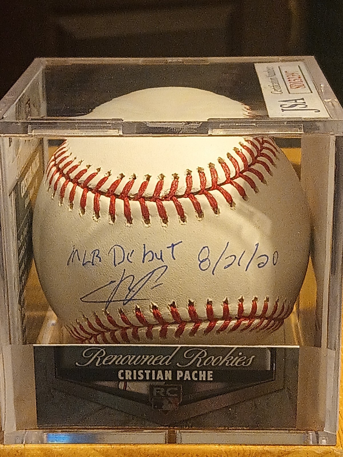 CRISTIAN PACHE Autographed Signed Atlanta Braves - MLB Debut 8/21/20 OML Baseball (JSA COA) 
