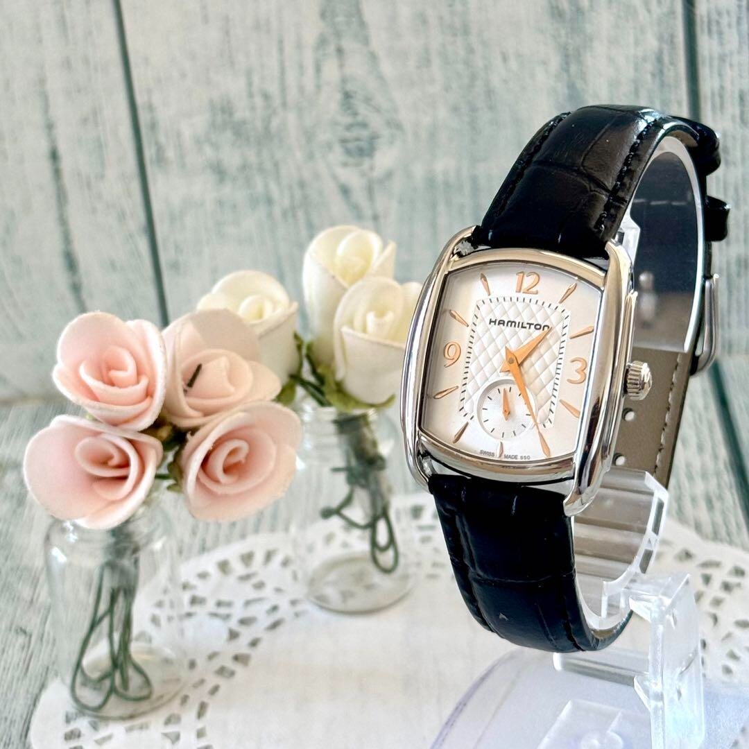 Hamilton Watch Quartz 30mm Men's Silver Dial Swiss Made Square No Box Japan