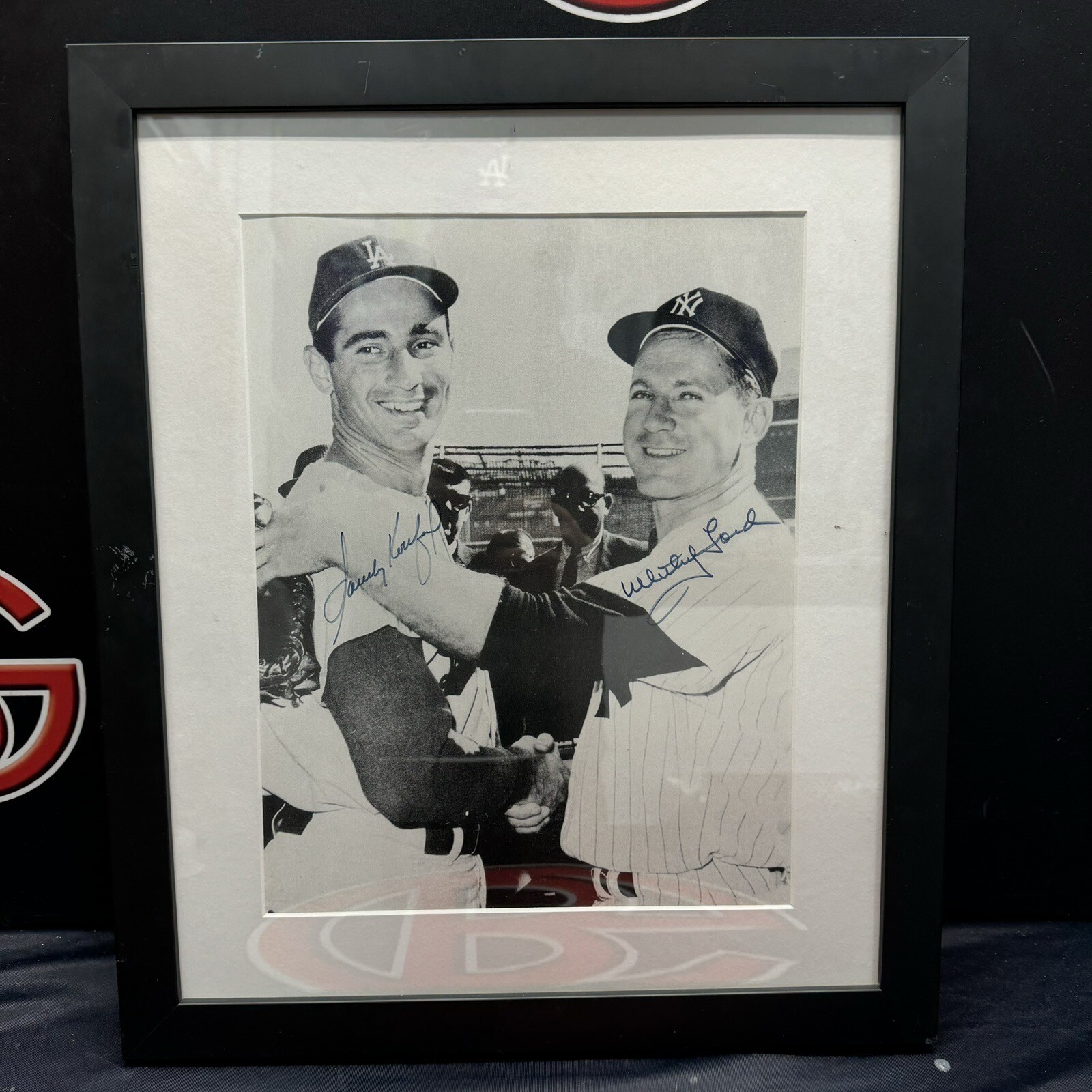 Sandy Koufax / Whitey Ford Autographed Signed Los Angeles Dodgers Sandy Koufax Whitey Ford Hand 11x14 Photo Framed JSA COA 