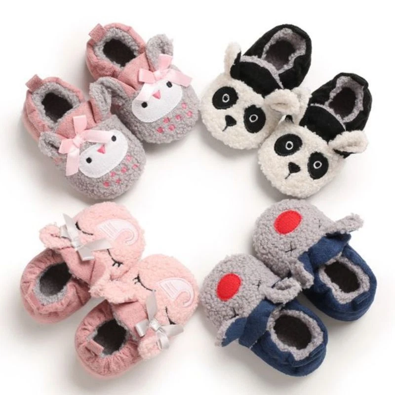 Bebé Niñas Niños Infantes Niños Pequeños Zapatos Suaves Invierno Cálido Piel Lindas Zapatillas de Casa Foto 3 de 4