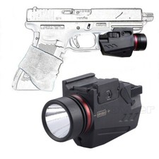 Combo Pistol LED Flashlight Red Dot Laser Sight Fit Glock 17 19 20 21 22 23 30
