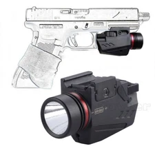 Combo Pistol LED Flashlight Red Dot Laser Sight Fit Glock 17 19 20 21 22 23 30