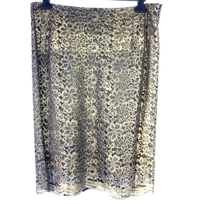 Basler Mybc skirt 44 XXL bronze women's shimmer lace elegant festive NP 229 New