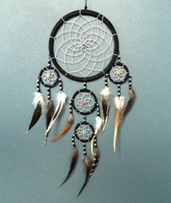 Dream catcher black dreamcatcher 16 x 40cm natural feathers boys girls gift