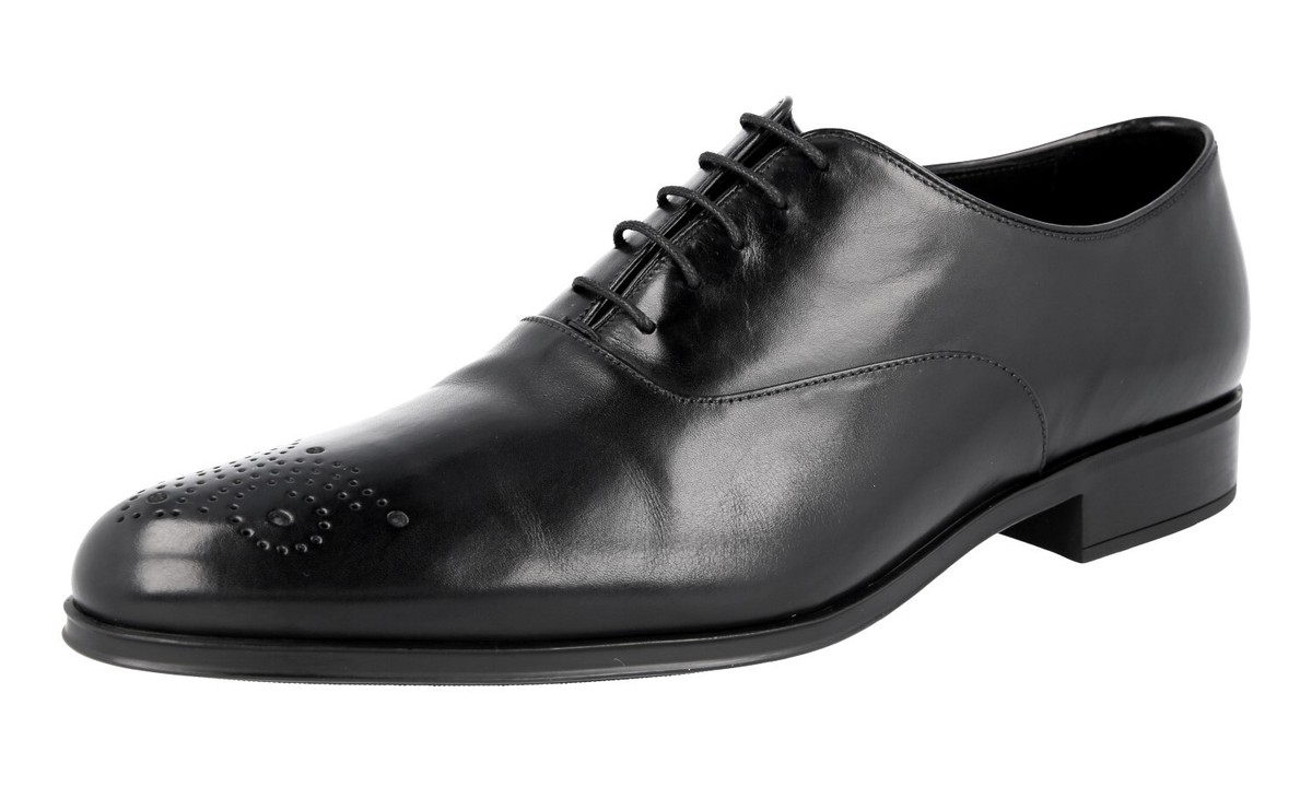 PRADA Brogue Oxford Dress Shoes - 2EA141 - Black Pointed NEW  display picture 2