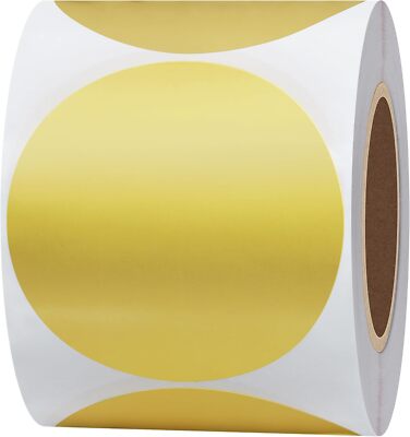 2 inch Matte Gold Labels Round Color Coding Dots Embossing Stickers Adhesive ...