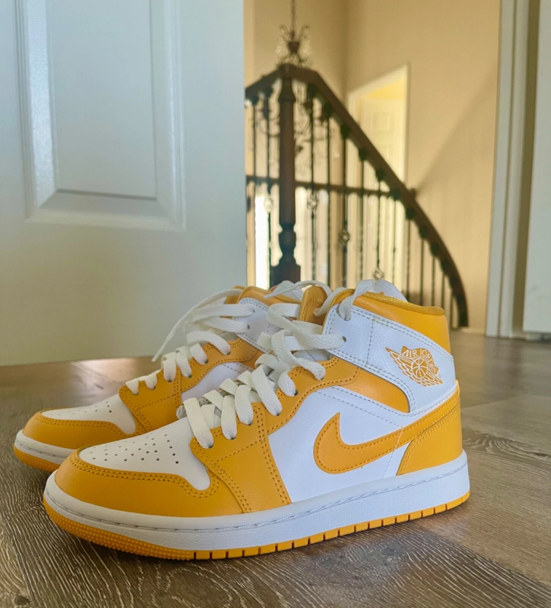 BRAND NEW Nike Air Jordan 1 Mid University Gold Yellow White