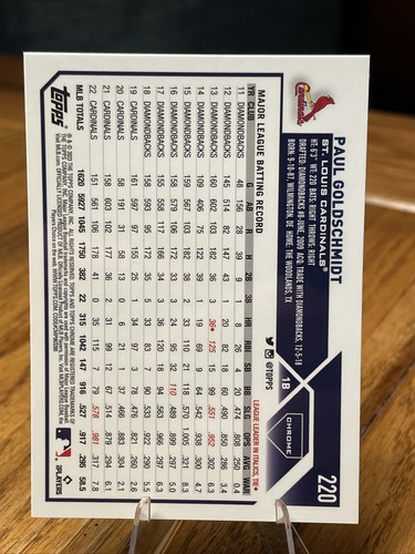 2023 Topps Chrome Logofractor Paul Goldschmidt St. Louis Cardinals 220 - Picture 2 of 2