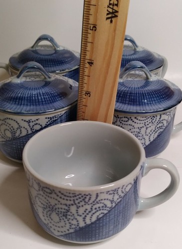Vtg.Japanese Hana Roman Cups/Soup Bowls w/Lids Plates Spoons & Sauce dishs 25 Pc - Picture 7 of 13