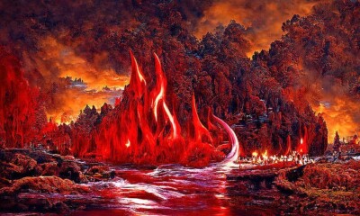 PICTURES MANIFEST PICTURE PICTURE PICTURE ADHESIVE POSTER - INFERNO HELL FIRE WORLD 