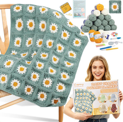 Crochet Kit for Beginners, Crochet Starter Kit for Blanket, Granny Squares Video