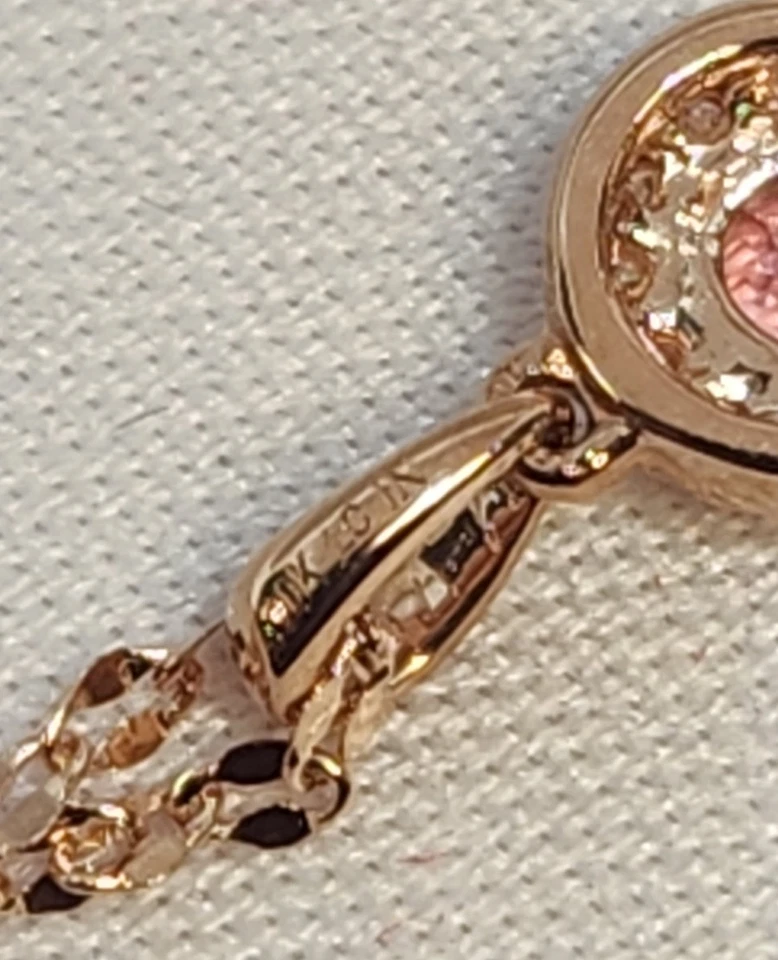 LC Lauren Conrad 10K розовое золото розовый турмалин бриллиант ожерелье - Изображение 2 из 4
