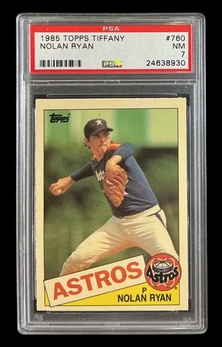 1985 topps tiffany #760 nolan ryan hof; glossy edition SP card PSA 7
