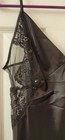 Vintage Victorias Secret Black Long Lace Netting Satin V-Back Nightgown Med EUC — photo 7