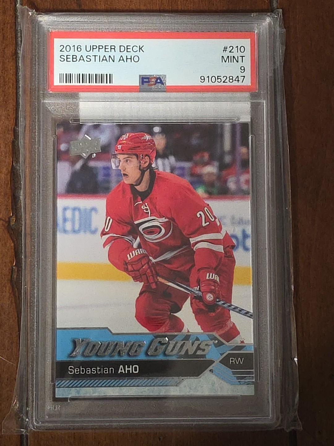 2016 Upper Deck Young Guns #210 Sebastian Aho RC Rookie PSA 9
