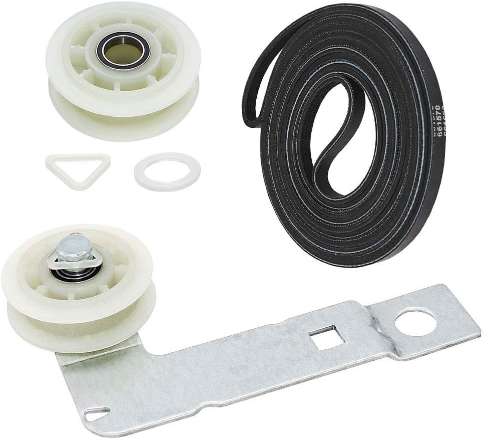 Compatible Idler Pulley & Drum Belt Set for Whirlpool Dryers - 2024 Upgrade
