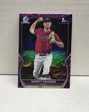 GARRETT BAUMANN 2023 Bowman Draft Chrome FUCHSIA LUNAR REFRACTOR ~ RC #'d /199