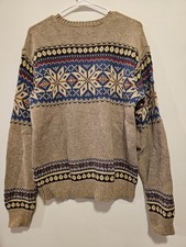 Vintage Polo By Ralph Lauren Fair Isle Christmas Sweater Snowflake Classic Large