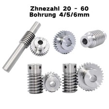 Schnecke Schneckenrad aus Stahl C45 Modul 0,5 Schneckengetriebe 20 bis 60 Zähne