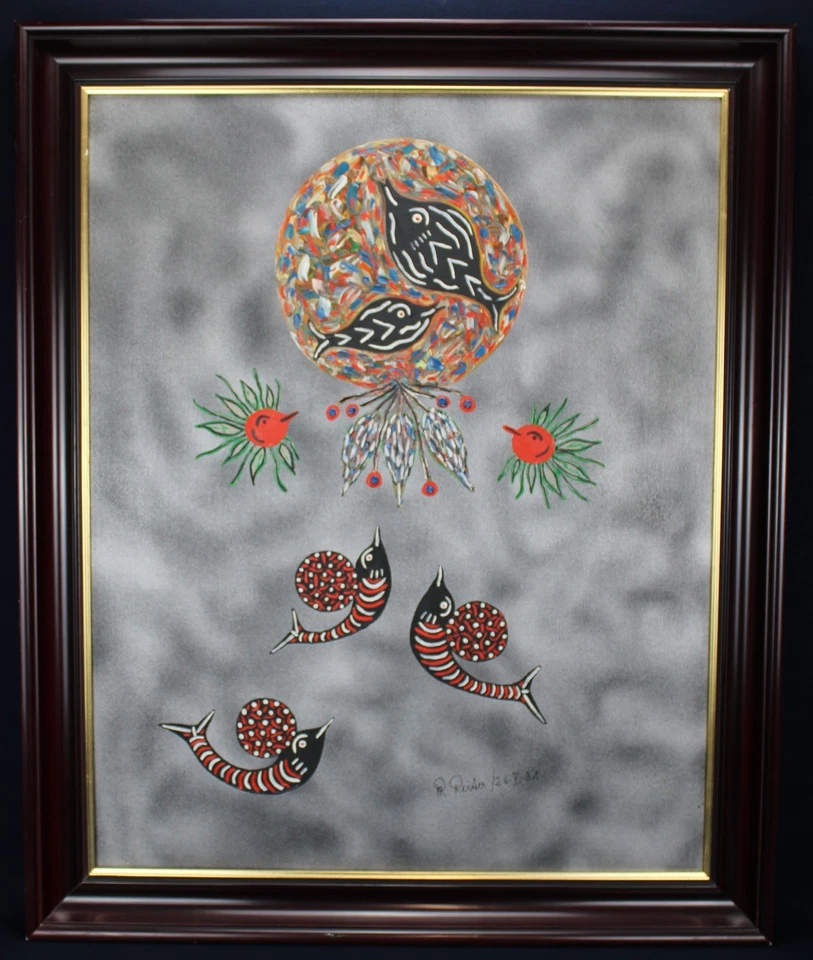 Gemälde Ölbild Wolfgang R. Reiter Handsigniert Naive Malerei 3500 DM Antik 1981 - Bild 2 von 4