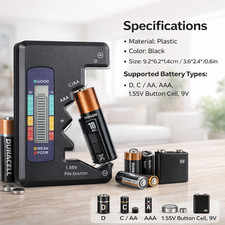 Digital LCD Battery Tester Universal Volt Checker AAA AA C D 9V  Button Cell